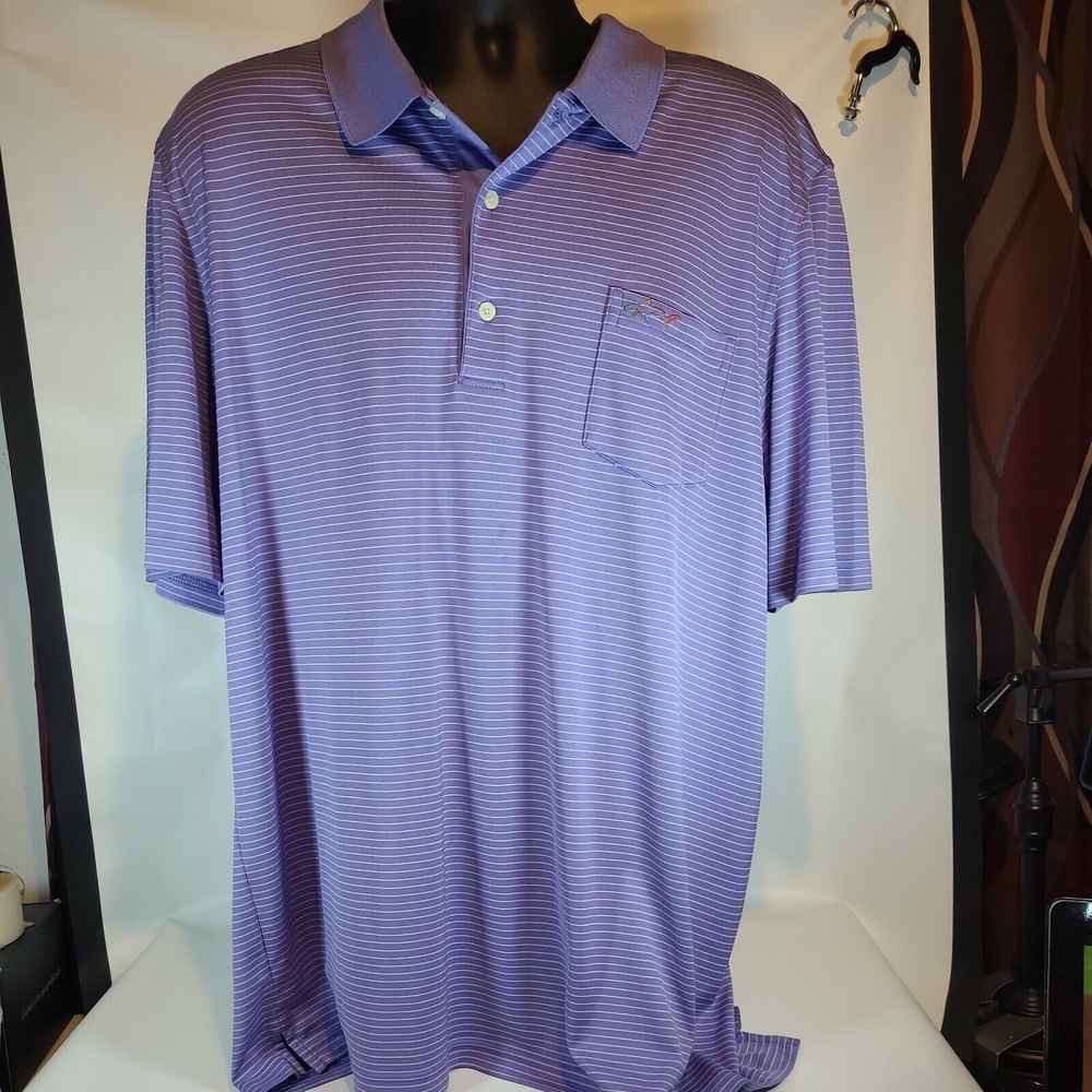 Greg Norman Men's Polo Shirt Purple Short Sleeve Play Dry Size XL